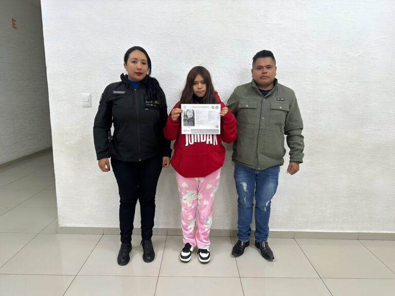 Localizan y reintegran a Ximena con su familia tras operativo interinstitucional