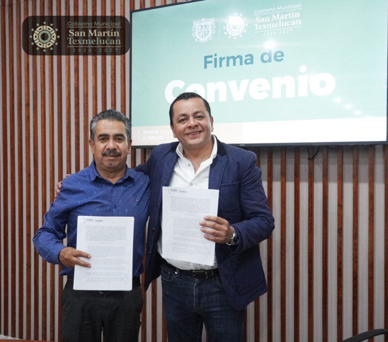 DIF Estatal y Ayuntamiento de San Martín Texmelucan firman convenio para fortalecer la alimentación escolar