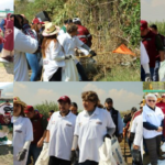 Daniel Serrano y Gobernadora Delfina Gómez unen esfuerzos en jornada de limpieza en la presa El Ángulo