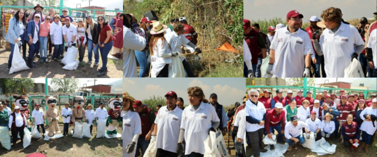 Daniel Serrano y Gobernadora Delfina Gómez unen esfuerzos en jornada de limpieza en la presa El Ángulo