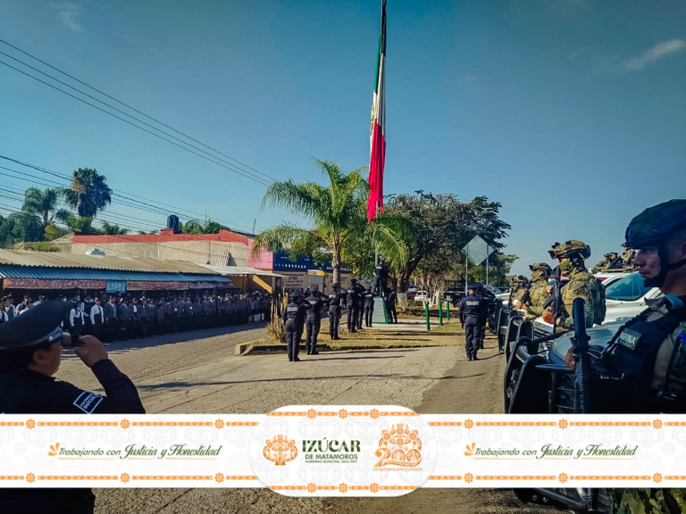 Izúcar de Matamoros conmemora el Día de la Bandera en la Junta Auxiliar de La Galarza