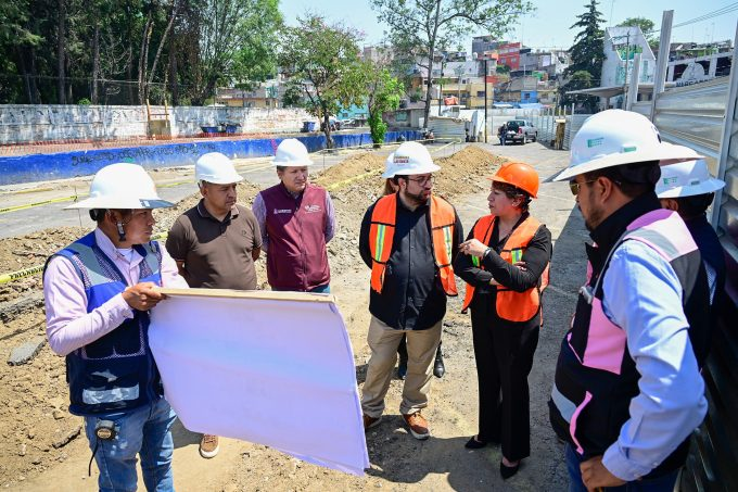 Gobernadora Delfina Gómez supervisa avances de la Línea III del Mexicable en Naucalpan