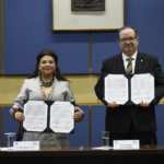 La Jefa de Gobierno, Clara Brugada y el Rector de la UNAM, Leonardo Lomelí firman convenio en materia de Educación, Innovación y Justicia Social