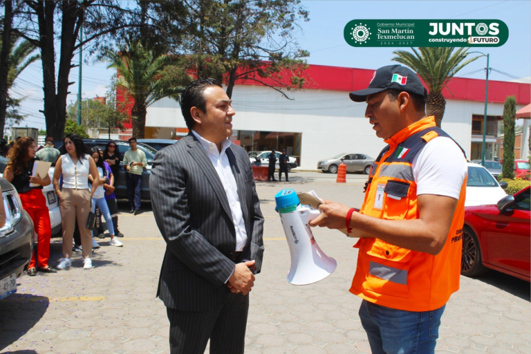 San Martín Texmelucan participa en el Primer Simulacro Nacional 2025 con protocolos efectivos y saldo blanco