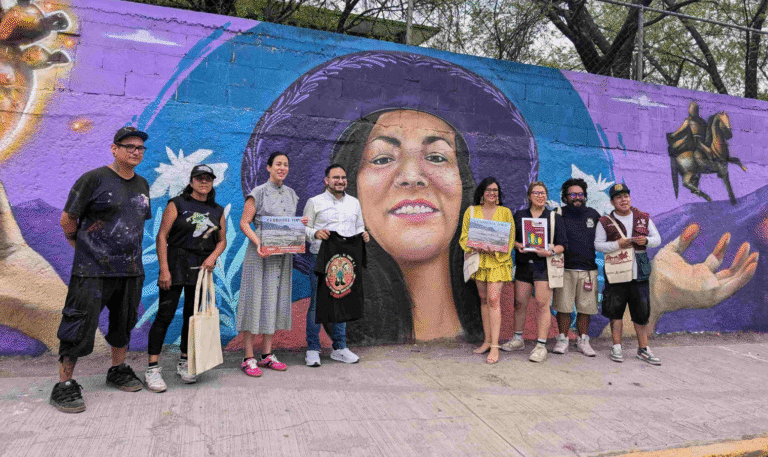 Muralistas de Iztapalapa transforman Escobedo con arte que une culturas y territorios