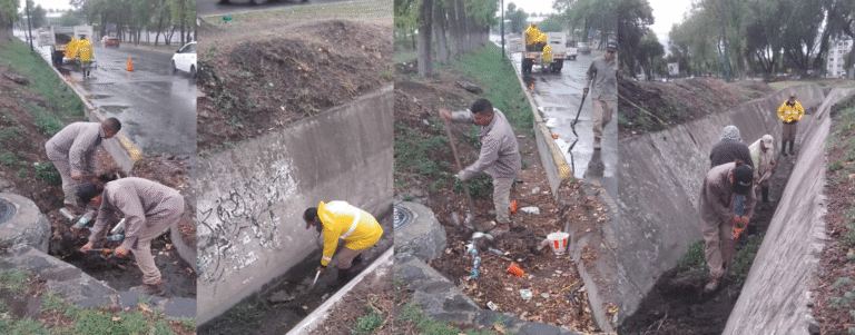 Realiza Cuautitlán Izcalli trabajos de limpieza y desazolve en Avenida Constitución