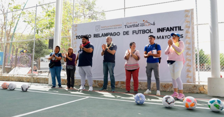 Fomenta Tuxtla la convivencia social con torneo relámpago de fútbol en Loma Bonita de Terán