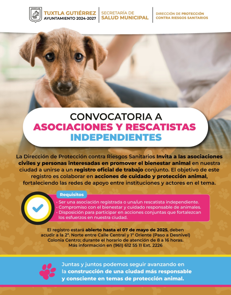 Tuxtla Gutiérrez convoca a asociaciones y rescatistas a sumarse a la protección animal