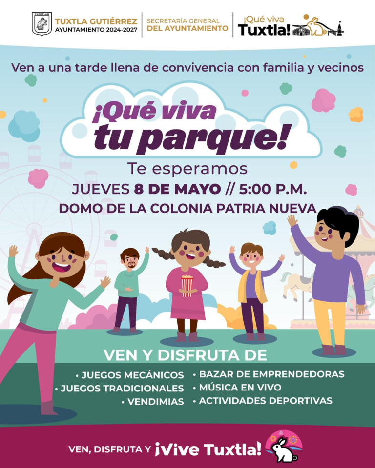 Invitan a jornada de convivencia vecinal “¡Qué viva tu parque!” en Patria Nueva