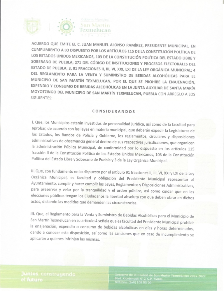 Aplican Ley Seca en Santa María Moyotzingo durante conmemoración de la Batalla de Puebla
