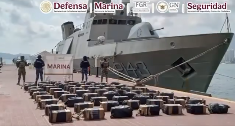 Asegura Marina más de una tonelada de cocaína frente a costas de Guerrero
