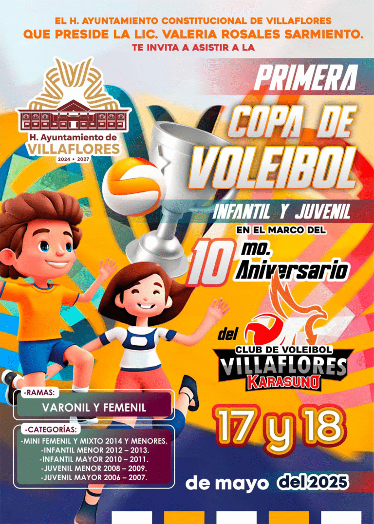 Invita Ayuntamiento de Villaflores a la primera Copa de Voleibol Infantil y Juvenil