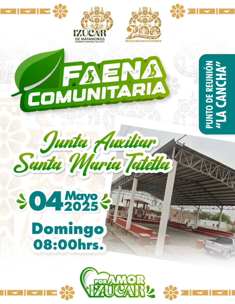 Invita Ayuntamiento de Izúcar a participar en faena comunitaria en Santa María Tatetla