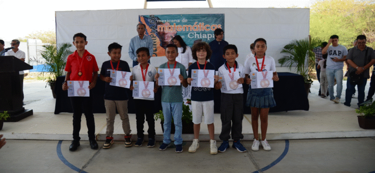 Premian a talentos chiapanecos en fase estatal de la Olimpiada Mexicana de Matemáticas para Educación Básica