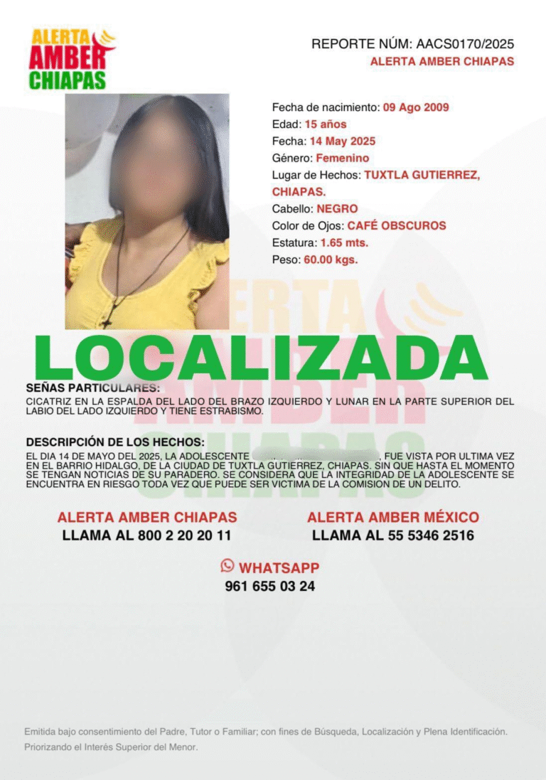FGE ubica a dos personas con reporte de No Localizadas y Alerta Amber en el estado de Oaxaca