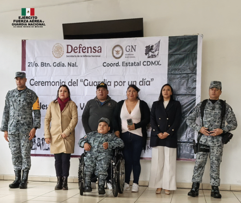 Guardia Nacional nombra honorariamente a Jesús Tadeo, un menor que sueña con servir a México
