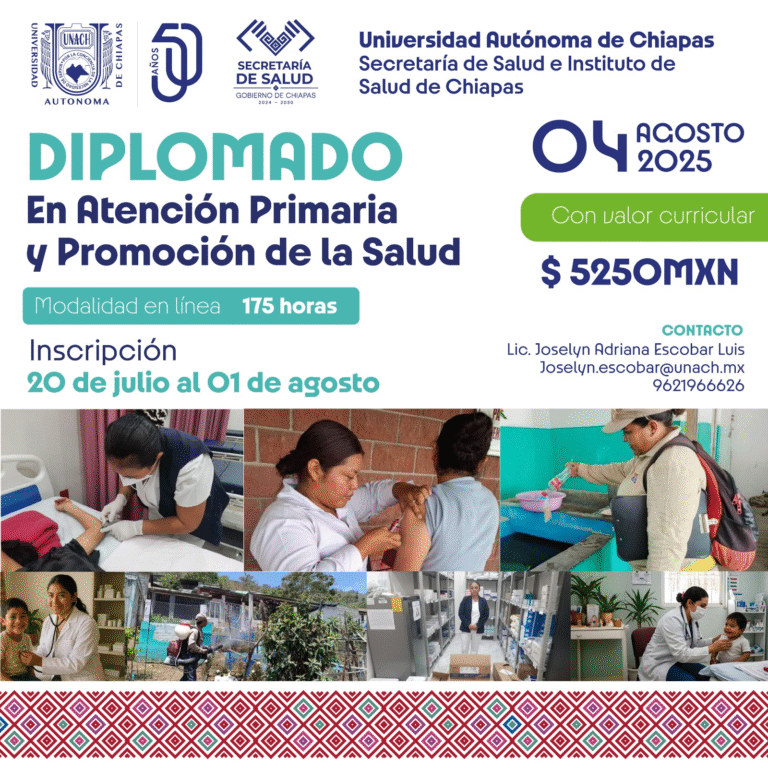 UNACH abre inscripciones al Diplomado en Atención Primaria y Promoción de la Salud 2025