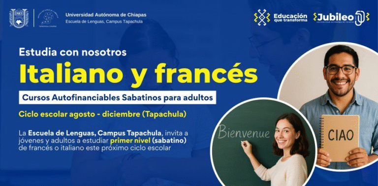 UNACH ofrece cursos sabatinos de italiano y francés en Tapachula