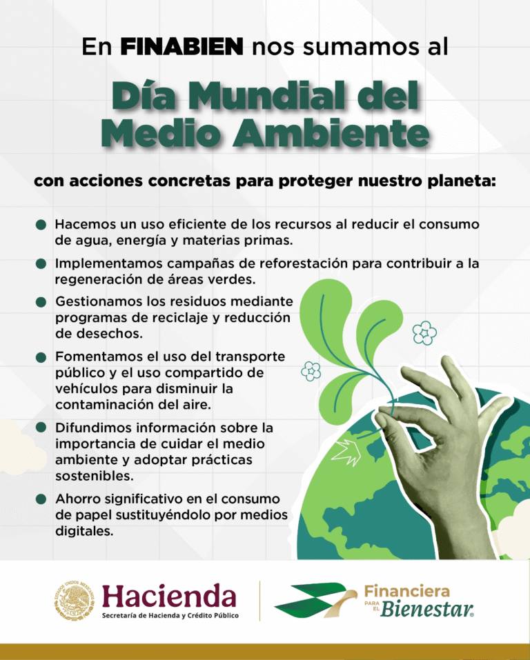 Financiera para el Bienestar promueve conciencia ambiental en el Día Mundial del Medio Ambiente