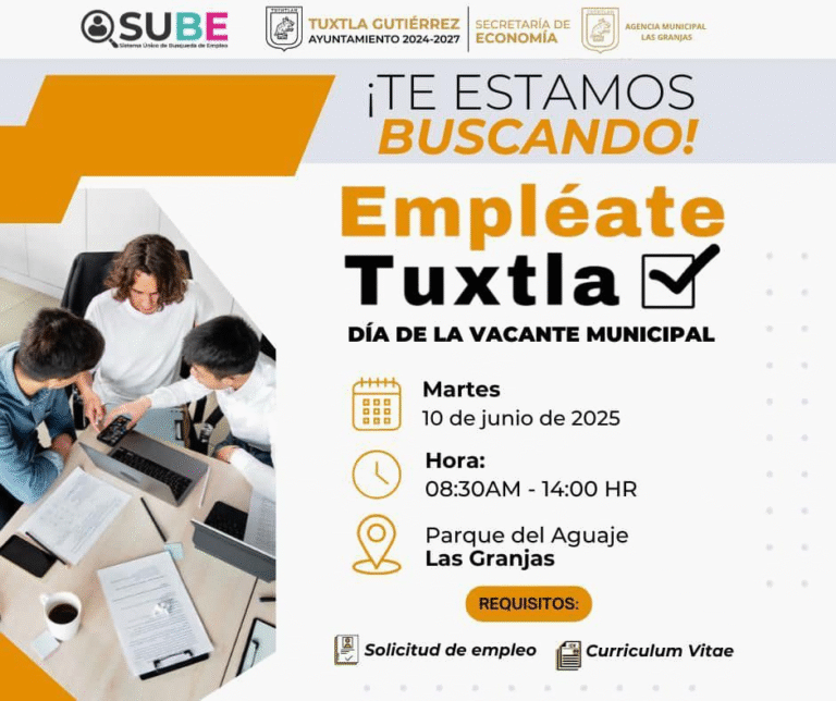 “Empléate Tuxtla” llega al Parque del Aguaje con nuevas oportunidades laborales