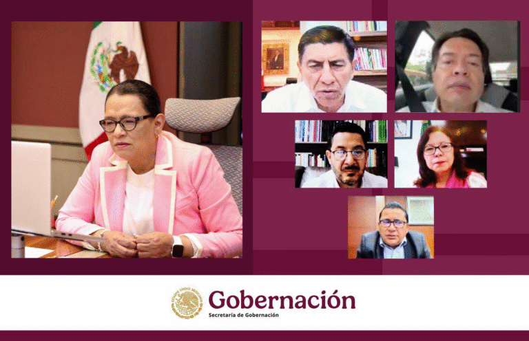 Rosa Icela Rodríguez y autoridades federales se reúnen con el gobernador de Oaxaca para fortalecer acciones sociales