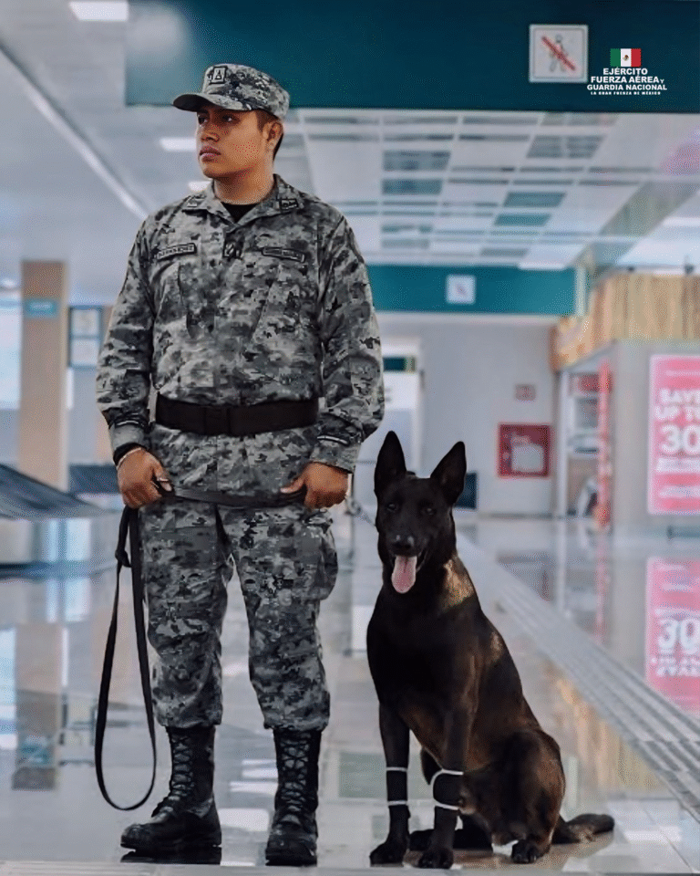 Aquiles, héroe de cuatro patas que refuerza la seguridad nacional junto a la Guardia Nacional