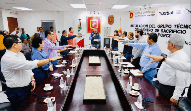 Instalan Grupo Técnico para el Centro de Sacrificio de Ganado Porcino en Tuxtla Gutiérrez