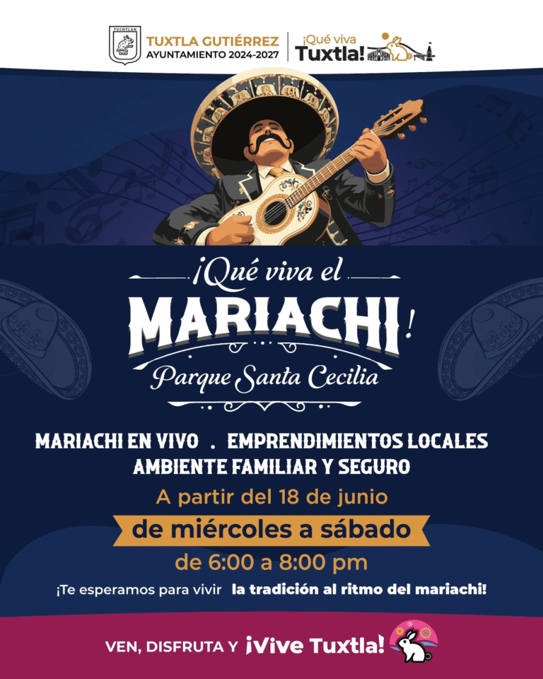 Tuxtla celebra la tradición con mariachis en vivo y apoyo a emprendedores en Santa Cecilia