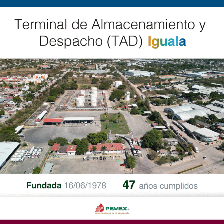 Pemex celebra 47 años de operación de la Terminal de Almacenamiento y Despacho Iguala en Guerrero
