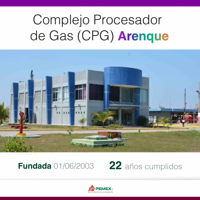 Pemex celebra 22 años del Complejo Procesador de Gas Arenque en Tamaulipas