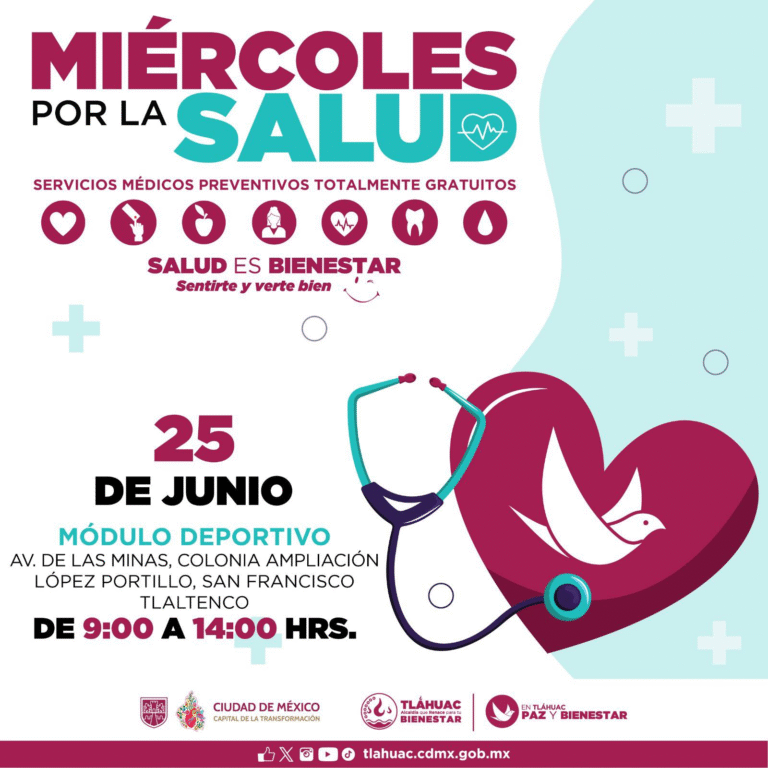 Tláhuac invita a jornada de salud para toda la familia este 25 de junio