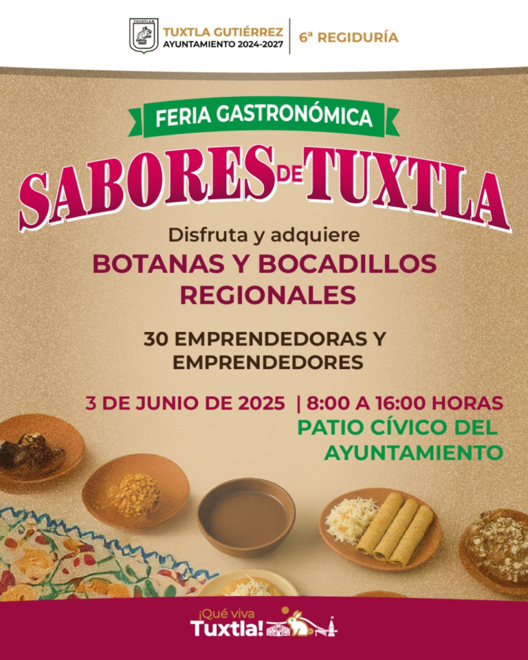 Invitan a disfrutar los “Sabores de Tuxtla” en la Feria Gastronómica de la Presidencia Municipal