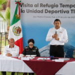 Cholula refuerza medidas preventivas con recorrido en Refugio Temporal de la Unidad Deportiva Tlachtli