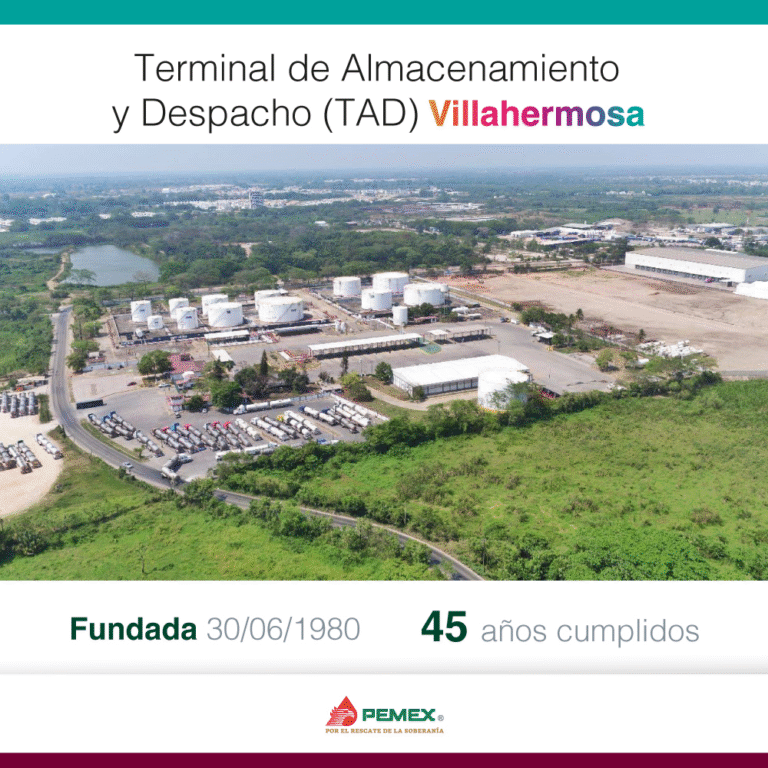 Pemex celebra 45 años de la Terminal de Almacenamiento y Despacho Villahermosa