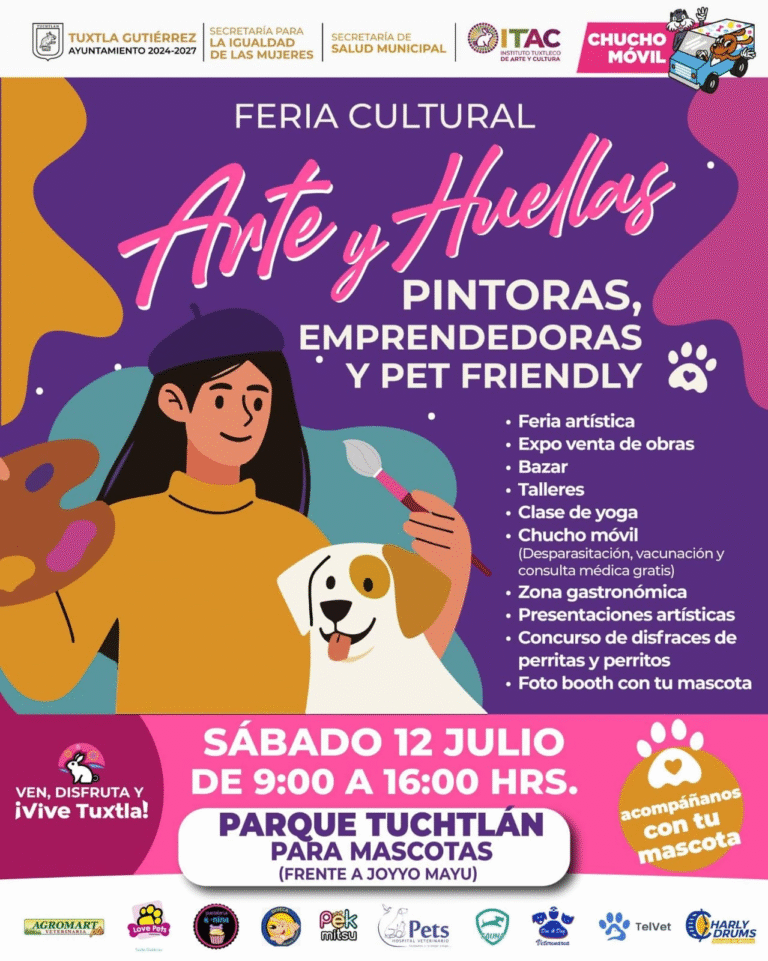 Invita Ángel Torres a disfrutar con tu mascota en la Feria Cultural “Arte y Huellas”