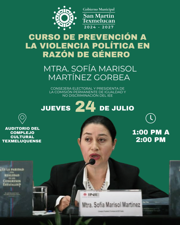 San Martín Texmelucan invita a curso sobre prevención de violencia política de género