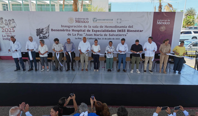 Presidenta inaugura sala de hemodinamia en La Paz y anuncia 300 mdp para reforzar IMSS Bienestar en BCS
