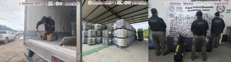 SSPC y FGR aseguran hidrocarburo y droga en operativos en Tabasco y Jalisco