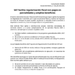 SAT mantiene vigente el programa de Regularización Fiscal 2025 con beneficios para contribuyentes