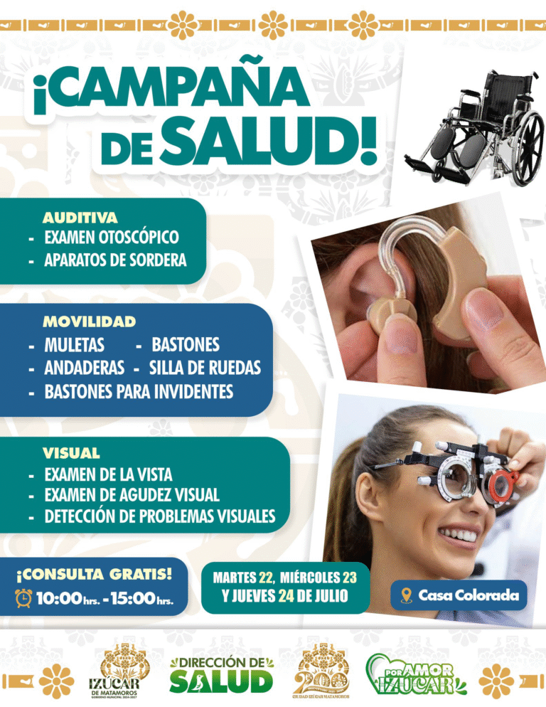 Izúcar de Matamoros impulsa campaña de salud visual, auditiva y de movilidad
