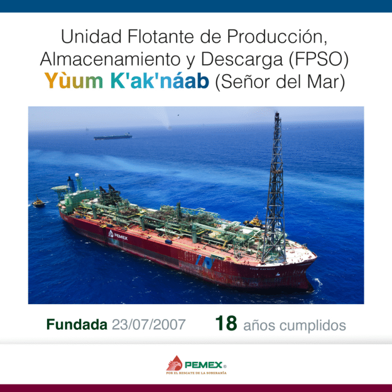 Pemex celebra 18 años del FPSO Yùum K’ak’náab, clave para la soberanía energética