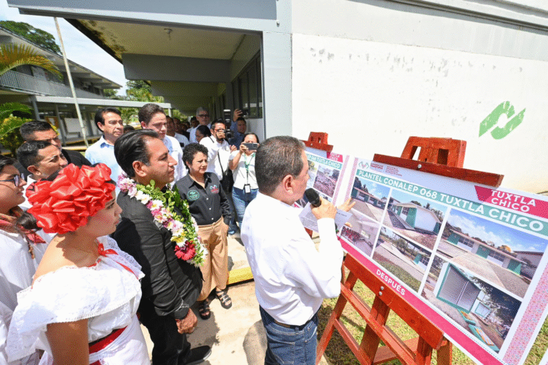 Eduardo Ramírez fortalece infraestructura educativa en el Conalep Plantel 68, de Tuxtla Chico