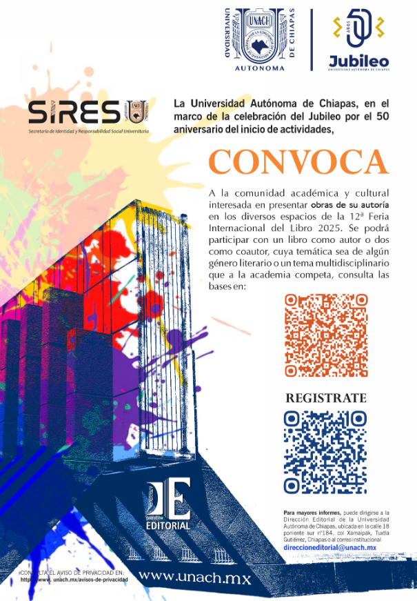 Convoca UNACH a autores para participar en su Feria Internacional del Libro 2025