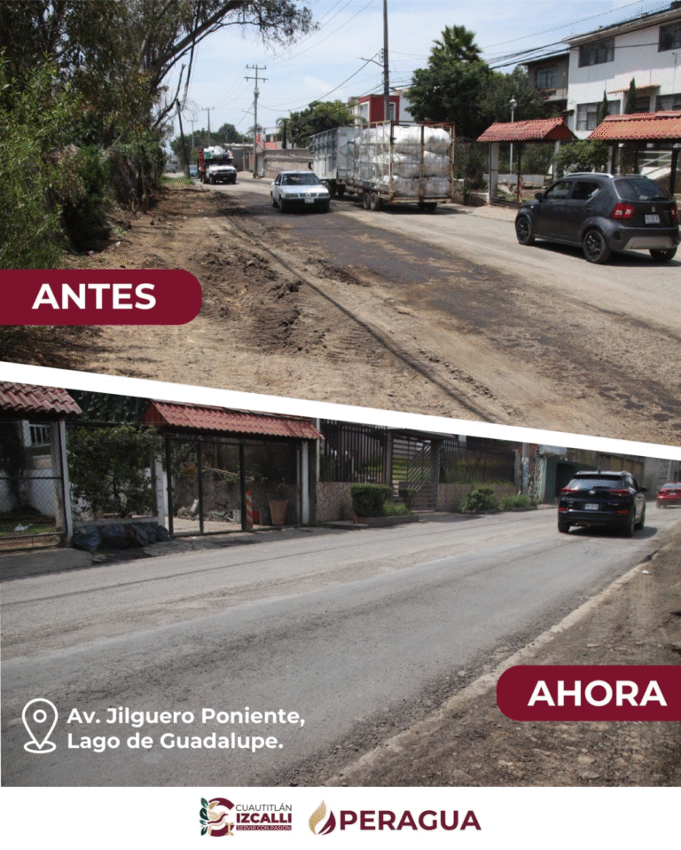 Rehabilitan Av. Jilguero Poniente en Lago de Guadalupe tras sustitución de tubería