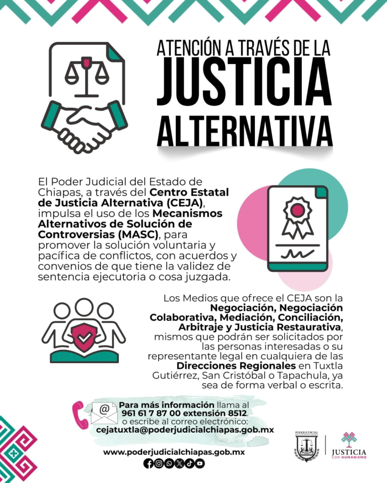 Resuelve tus conflictos sin juicio con Justicia Alternativa en Chiapas