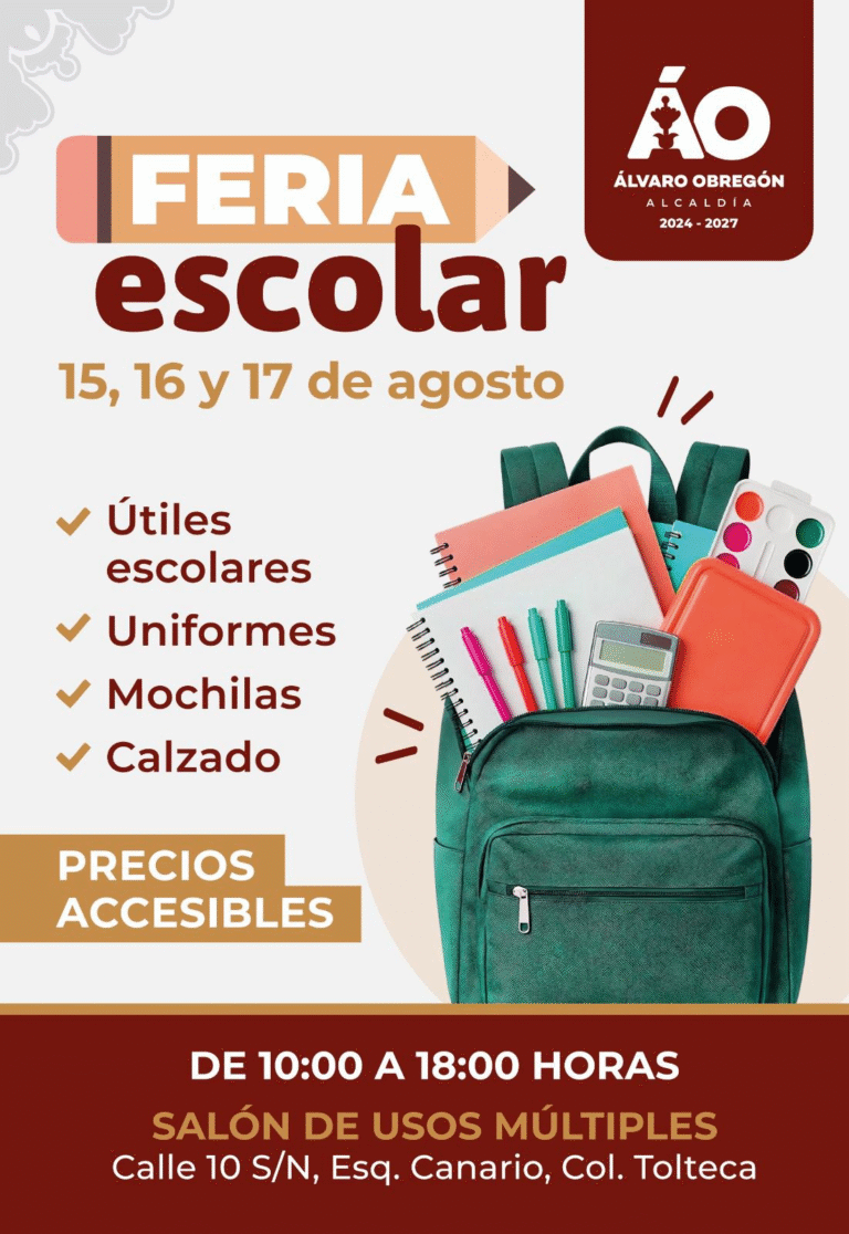 Feria de Regreso a Clases beneficiará a más de 3 mil familias en Álvaro Obregón