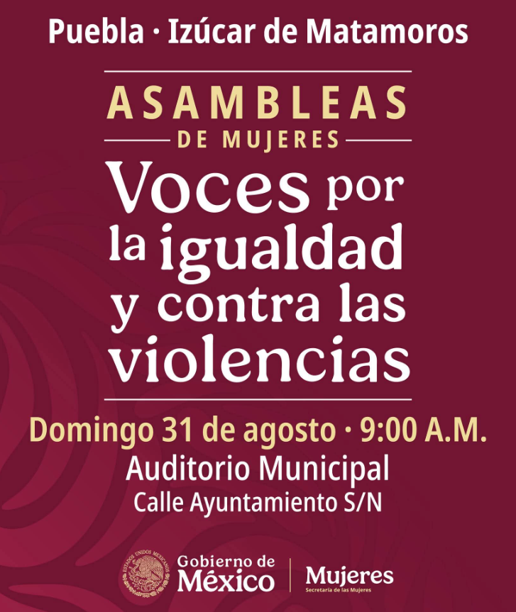Izúcar de Matamoros impulsa asambleas de mujeres por la igualdad y contra las violencias