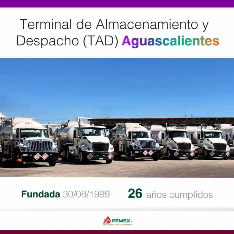 Pemex celebra 26 años de su Terminal de Almacenamiento y Despacho en Aguascalientes
