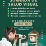 Invitan a Jornada de Salud Visual en San Martín Texmelucan con servicios gratuitos y precios accesibles