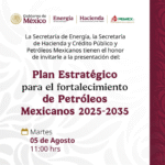 Pemex presentará Plan Estratégico 2025–2035 en SENER este martes